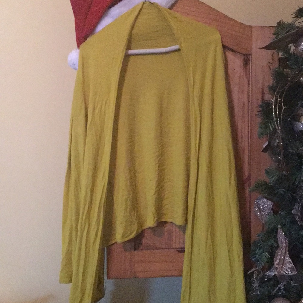 Yellow green cardigan